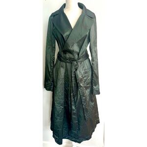 Lightweight 50% Silk Midi Blazer in Combo Turquoise-Green Front Tie - Size 6